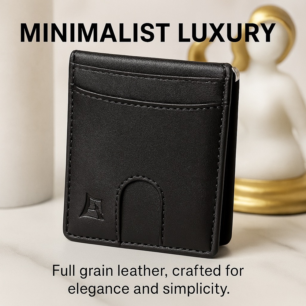 Slim Wallet - Minimalist RFID Money Clip for Men NWOT - Picture 2 of 13
